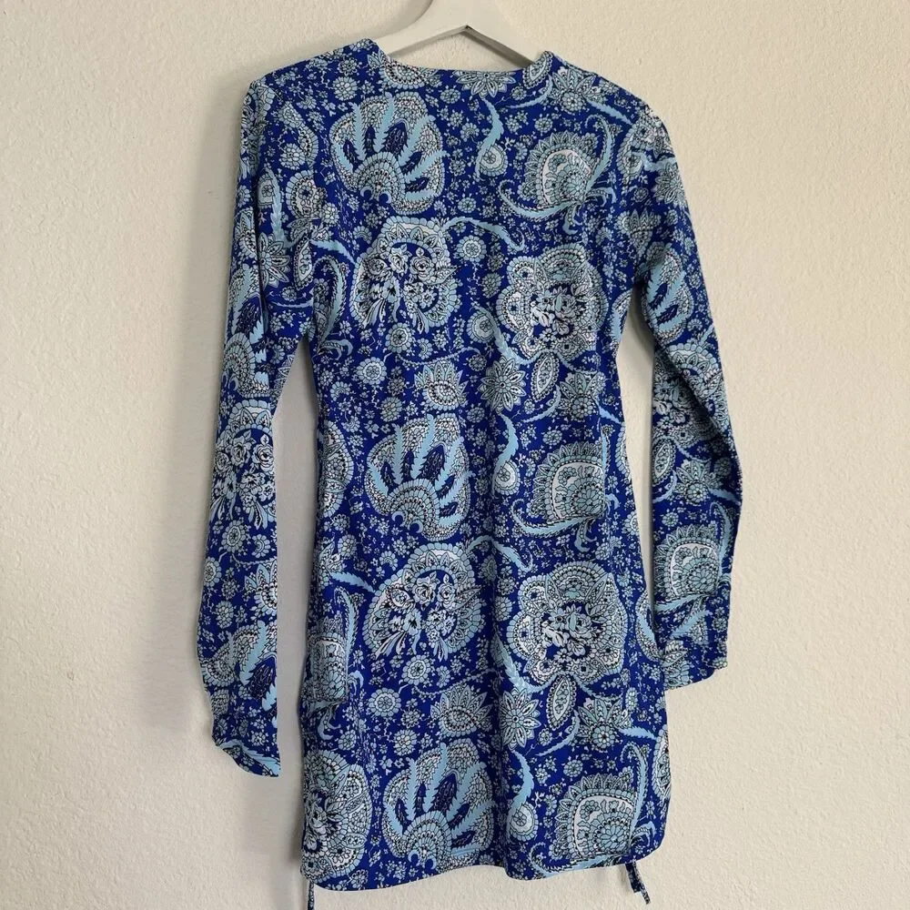 Coolibar Swim Dress Blue UPF 50 Plus Sun Protection XXS Long Sleeve Beach Shirt - Picture 3 of 13